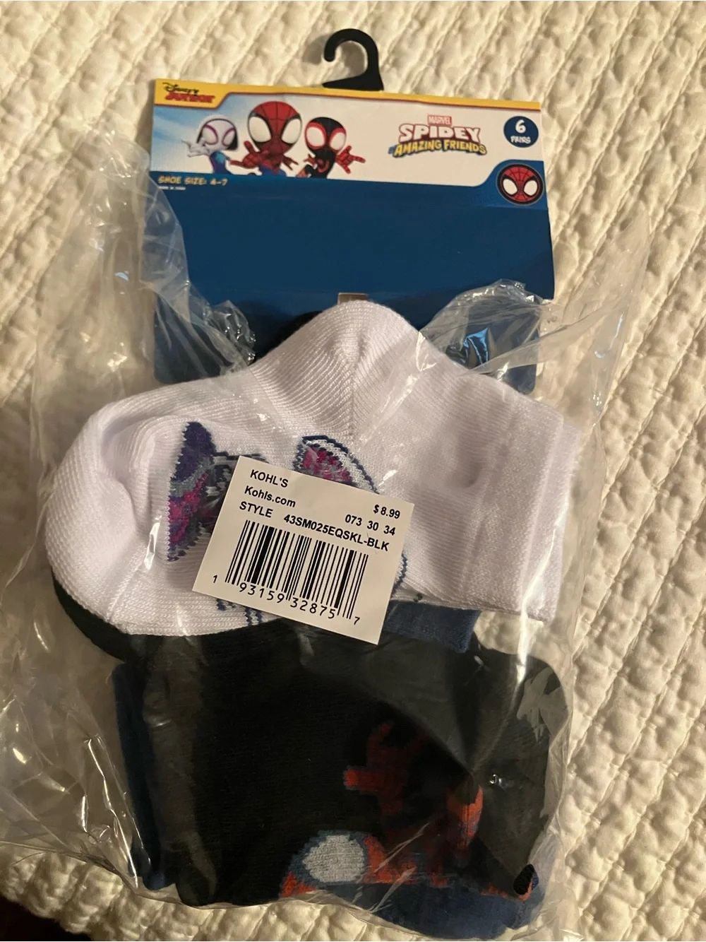 Marvel Spidey and His Amazing Friends Toddler Black Blue Red Socks - Marvel